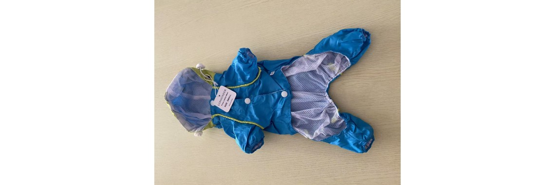LONSUNEER Small Dog Raincoat 4 - Legged with Leash Hole (Small)
